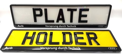 2 x Audi Hoops Vorsprung Durch Technik Number Plate Holders License Plates 