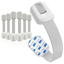 6 pcs Adhesive Straps Locks, No Tools, Childproofing