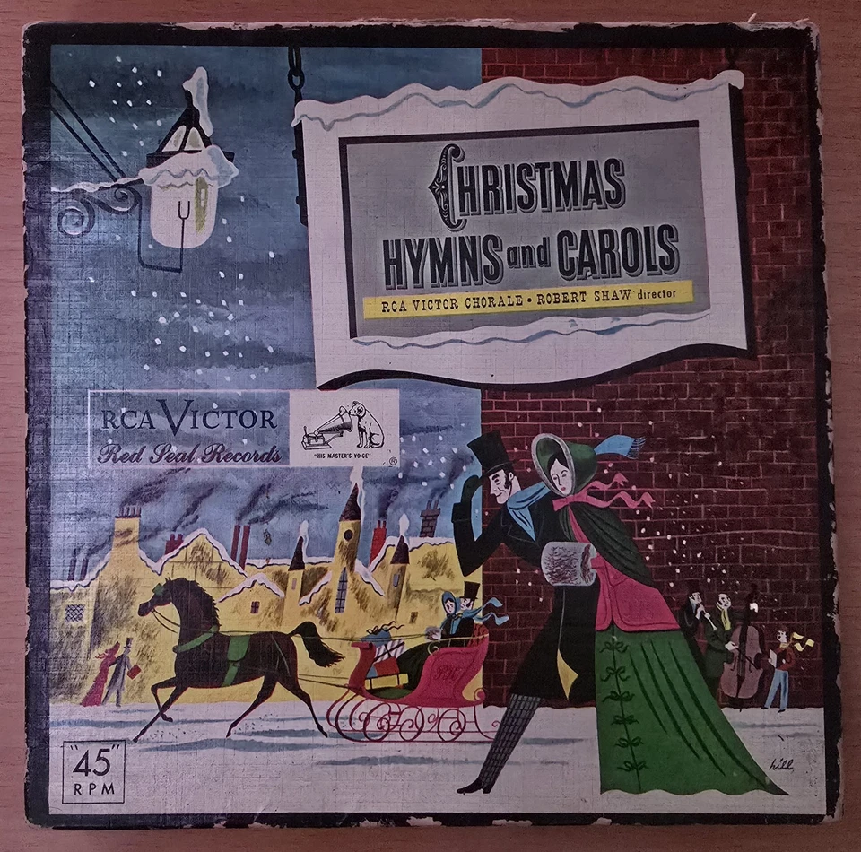 Vintage 'Christmas Hymns and Carols' RCA Victor Red Vinyl 4 Disc Box Set - Image 3 of 4