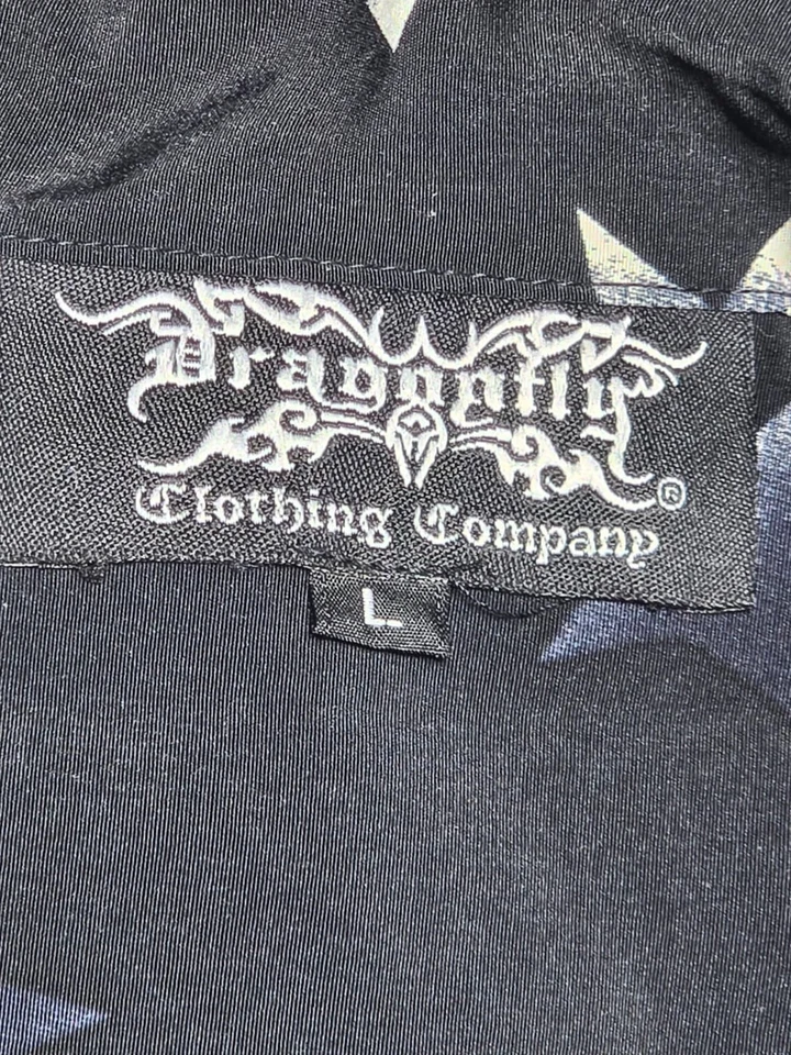 Dragonfly Shirt Men's L Easy Rider Peter Fonda Motorcycle Stars Stripes USA Y2K - Image 3 of 4