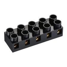 2pcs Terminal Block 500V 20A Dual Row 5 Positions Screw Electric Barrier Strip