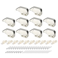 10 Set Automatic Spring Loaded Push to Open Door Catch Touch Lock 48mm Silver