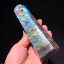 RARE Stone labradorite obelisk crystal tower wand point healing