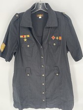 Y2K Women’s South Pole Dress Button Up Embroidered Saints Pockets Vintage 2XL