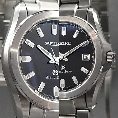 SEIKO Grand Seiko 8J56-8020 Black Quartz Men's Watch 37mm Fast