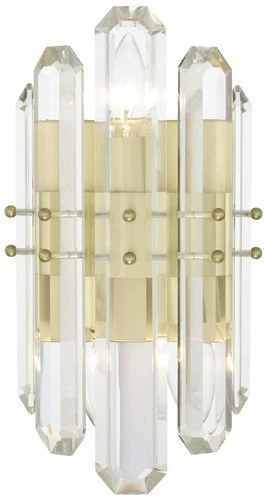 Crystorama Bolton 13 1/2"H Aged Brass Crystal Wall Sconce - Picture 1 of 5