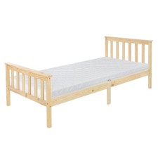 Letto classico singolo per ragazzi legno pino con rete a doghe materasso 90x200