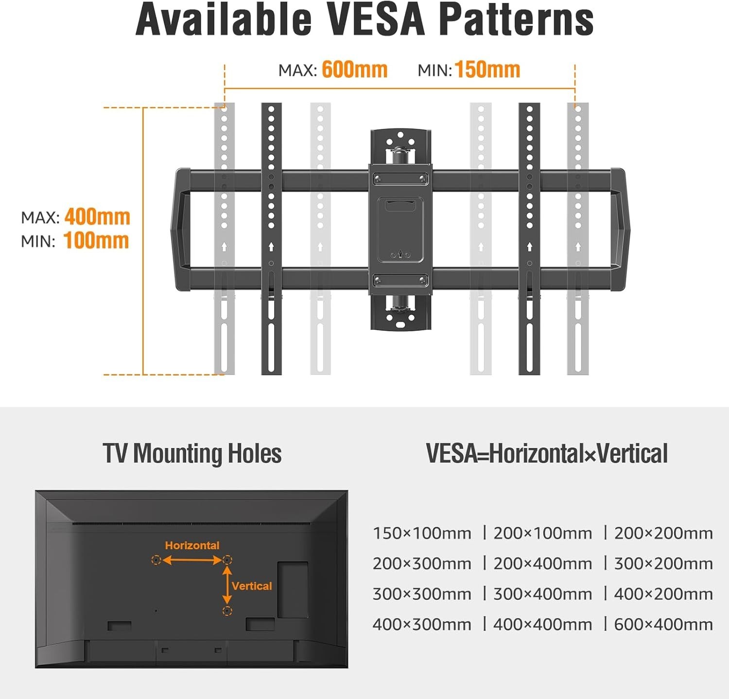 ELIVED Long Arm TV Wall Mount for Most 42-75 Inch TVs Holds up to 99 lbs. YD3038