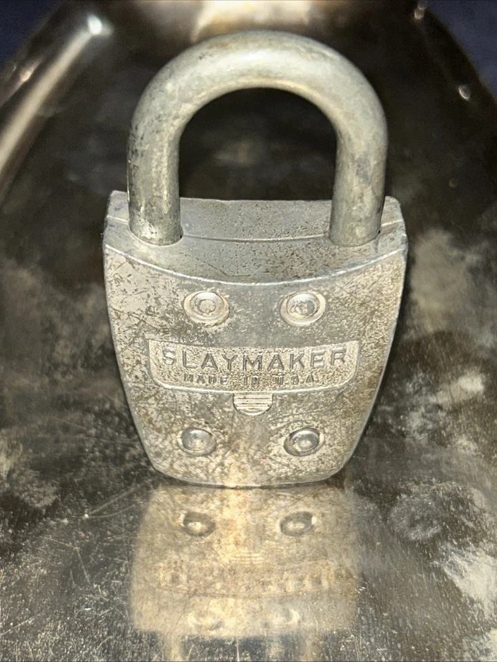RARO Candado Slaymaker Sin Óxido Años 40-50 con 2 Llaves ILCO Hecho en EE. UU. - Funciona Foto 4 de 4