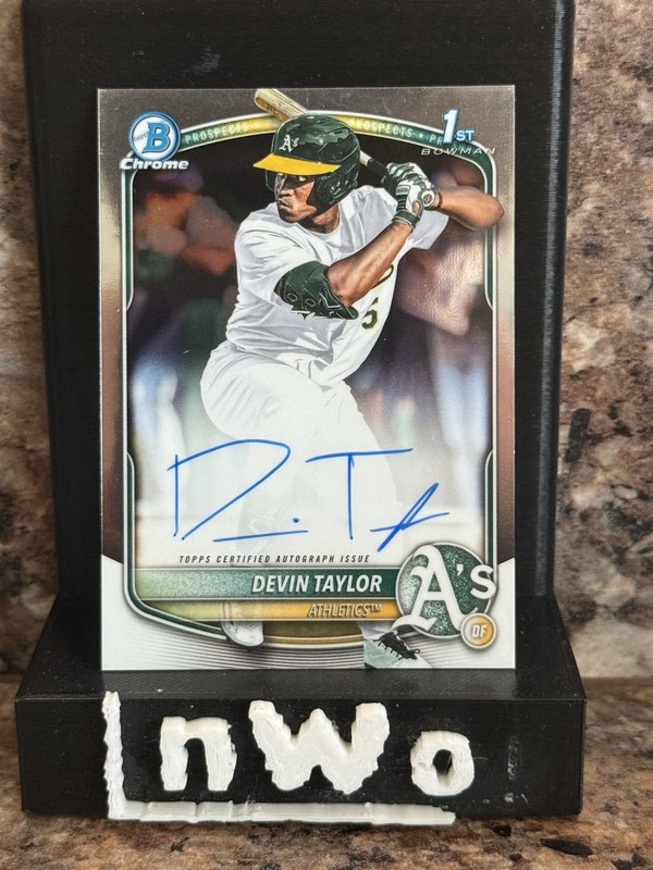 Devin Taylor 2025 Bowman Draft 1st Bowman Chrome On-Card Auto #CPA-DT Athletics
