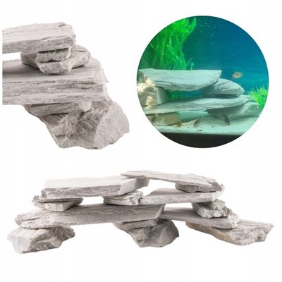 Aquarium 5kg weißer Schiefer, Steinset für Aquarien