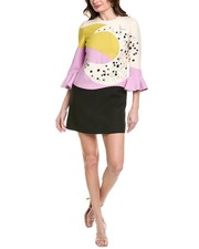 Valentino Wool & Silk-Blend Shift Dress Women's Green 44