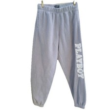 Playboy by Pacsun Women's Size XS Gray Fleece High Rise Pocketed Sweatpants