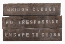 Salem's Lot, Screen used Bridge closed sign, HBO Max 2024, Stephen King