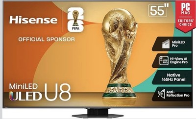 Hisense 55'' Class U8 Mini-LED ULED 4K UHD Google Smart TV 55U8QG QLED 
