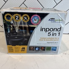Pennington AquaGarden Inpond 5 in 1 Pond Pump Filter 200 GPH UV Clarifier LED