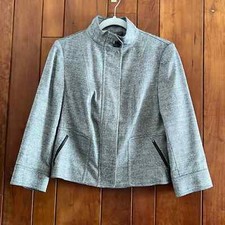 Per Se Carlisle Wool Silk Zip Front Blazer Ja...