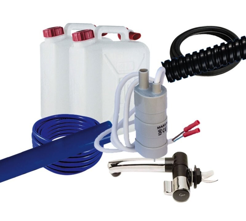 Plumbing Kit for Campervan Sink Tap & Pump & 2 x 10L Water Containers