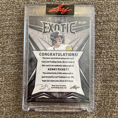 Leaf EXOTIC KENNY PICKETT RC 5シリ 2022 Leaf Exotic RC Rookie Auto /7 Kenny Pickett | eBay