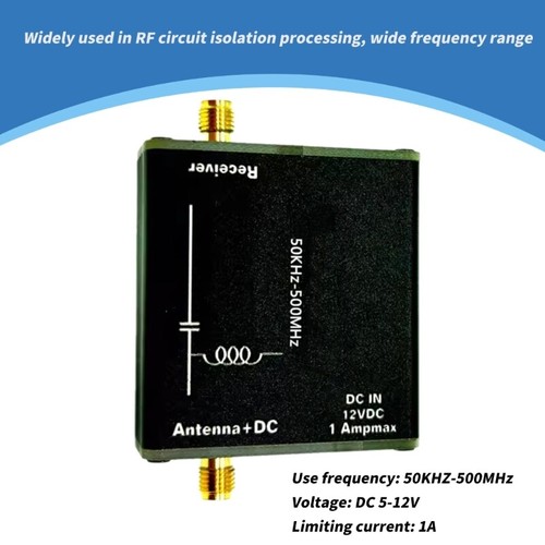 RF Blockers Bias Coaxial Feed Bias Tees 50KHz-500MHz Broadband Radio Frequency - Zdjęcie 6 z 8