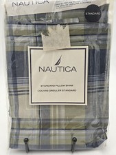 New Nautica SANDGATE PLAID Pillow Sham Standard Blue Green