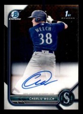 2022 Bowman Chrome #CPA-CW Charlie Welch 1st Bowman Rookie Auto