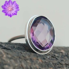 African Amethyst Gemstone 925 Sterling Silver Ring Handmade Jewelry Ring For her