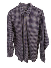 roundtree  yorke mens shirt large black/white/burgundy