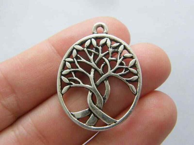 BULK 20 Tree pendants antique silver tone T104