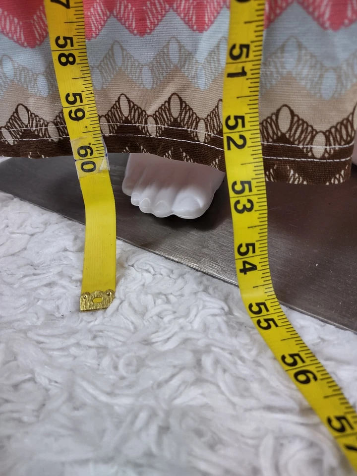 Maxi Vestido Para Mujer Rue 21 Coral y Marrón Geo Rayas Sin Tirantes, Sin Cinturón, Talla L Foto 4 de 4