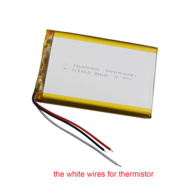3.7V 5000mAh 18.5Wh Li-Polymer Li Lipo Battery 706090 NTC Thermistor 3 wires