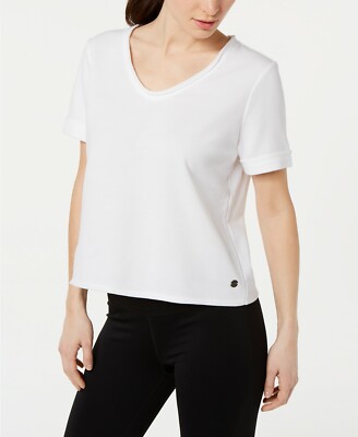 Ideology V-Neck French Terry T-Shirt White Size XS