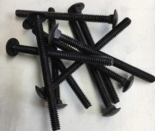 (25) 10-24 X 2-1/2 Carriage Bolts Screw Steel Black Smooth no head mark 3/16x2.5