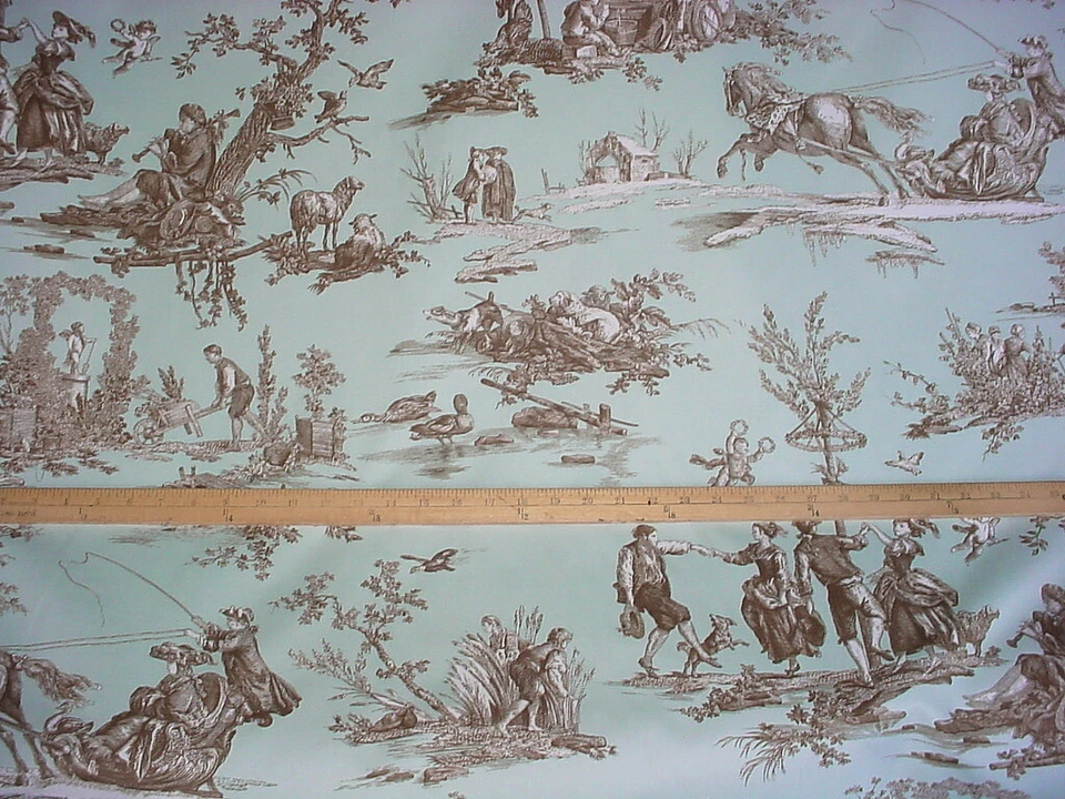 Tela de tapicería de inodoro estampada francesa 10-1/4Y GP & J Baker A2103 The Seasons Foto 2 de 4