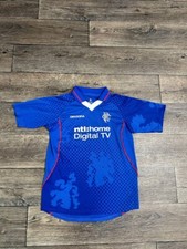 Vintage Rangers Football Shirt jersey Home Blue 2002/03 Diadora size 13-14Y