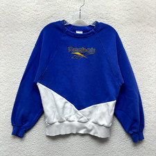 Reebok Classic Sweatshirt Sweater Medium Blue Embroidered Crewneck Sweatshirt