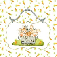 20 Servietten Bunnies In Bucket Hasen Tiere Karotten Bottich Ostern Deko 33X33Cm