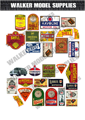 Vorgeschnittenes Garagenschild im Vintage-Stil matt Aufkleber Modell 3 Maßstab 1:18