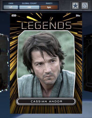 Topps Star Wars Card Trader Cassian Andor Legends Chrome Gold 200cc Epic DIGITAL - Zdjęcie 1 z 2