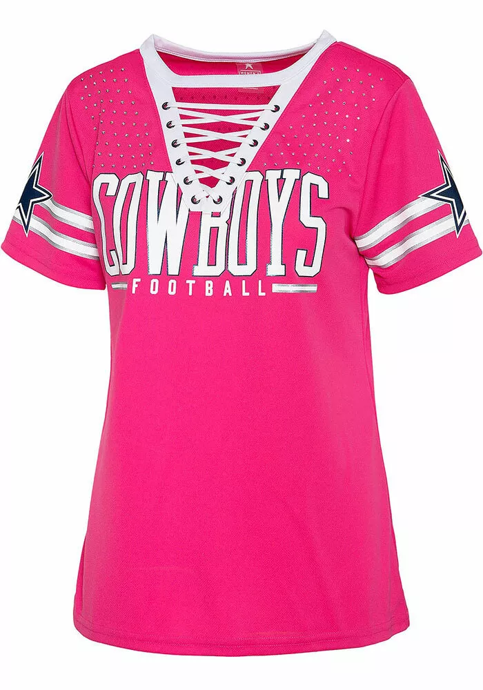 Dallas Cowboys NFL Women's Giselle Fashion Jersey Pink Size XS