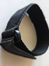20mm - Black Hook & Loop Nylon Watch Strap ( 9" Long / 25mm Wide )