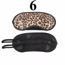 Travel Eye Mask Sleep Soft Padded Shade Cover Rest Relax Blindfold Leopard 6 pk