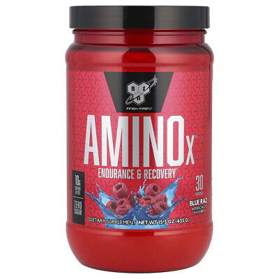 BSN, AminoX, BCAA Formula, Non-Caffeinated, Blue Raz, 15.3 oz (435 g), Recovery