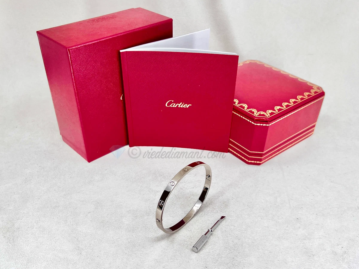 Cartier Love 4 Diamond 18k Rose Gold Bracelet Size 16 Pouch/Papers 2019 |  eBay