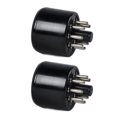 2x 8Pin Octal Socket Saver EL34 KT88 6550 6SN7 6L6 6CA7 5U4G 5Z3 274B 6F8G Black