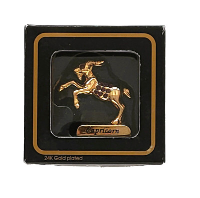 Crystal Temptations - Zodiac Sign Figurine - 24k Gold Plated - Capricorn - New