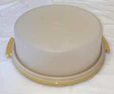 Vintage Tupperware Cake Taker Container Harvest Gold no handle