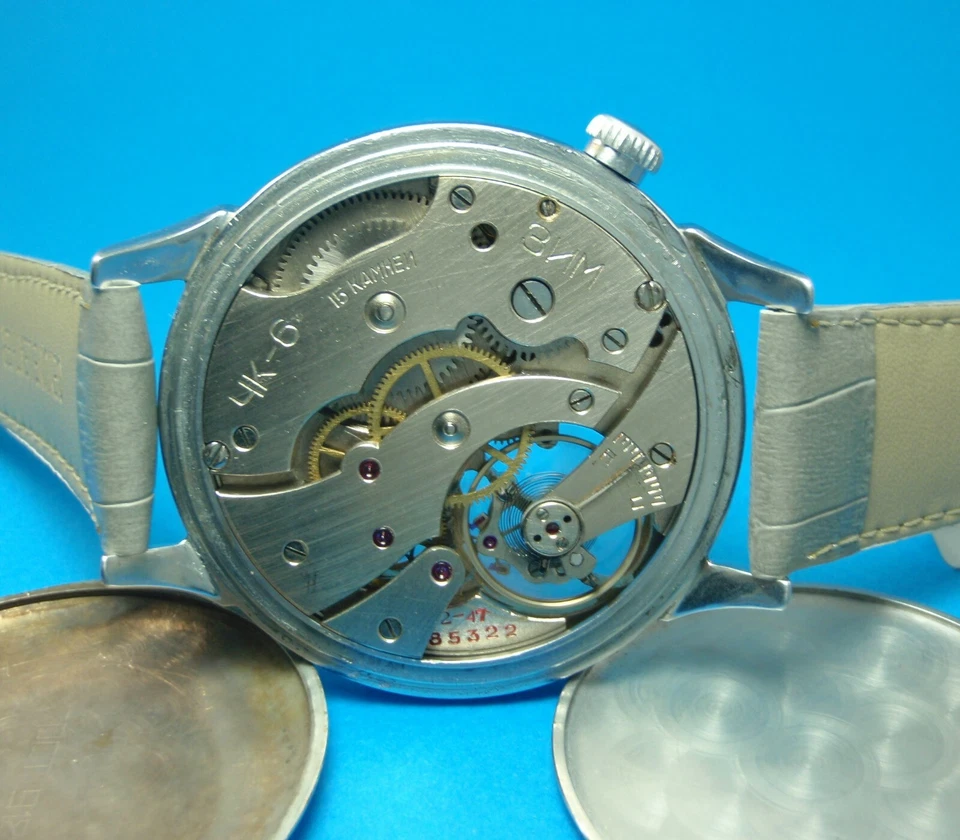 Reloj ZIM Chk-6 Vintage URSS Matrimonio Reparado Mecánico Corazón Abierto Años 1947 NKVD Foto 4 de 4