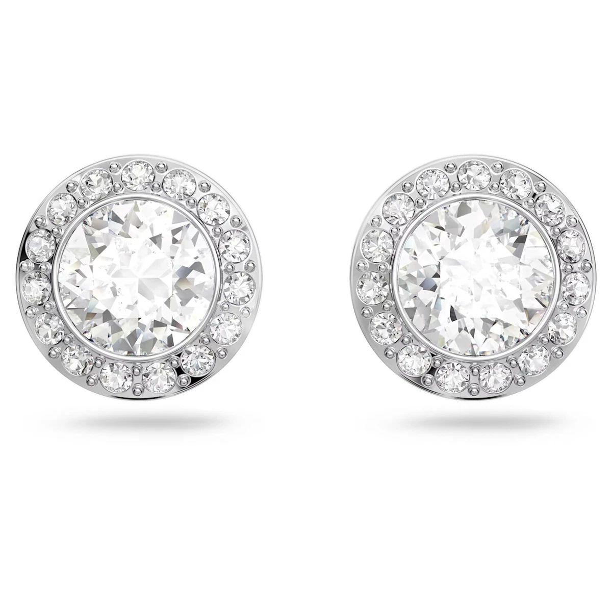 Swarovski Angelic Stud Earrings Round cut White Rhodium plated 1081942 New