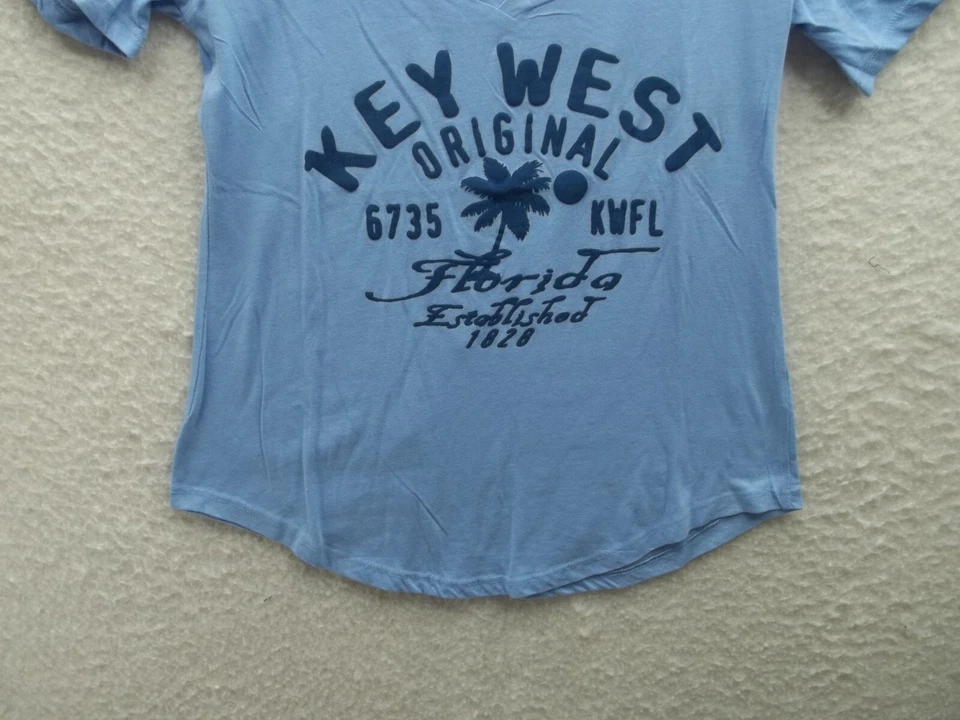 Женская мягкая футболка Key West Florida синий V-образный вырез размер S от Miami Style - Изображение 3 из 4